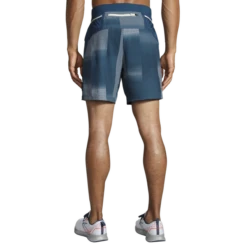 BROOKS Men's Sherpa 7" Short (406 - Indigo Rush Altitude Print) -Brooks 0840042C 5A93 4A73 BD0D BAC0408F9800