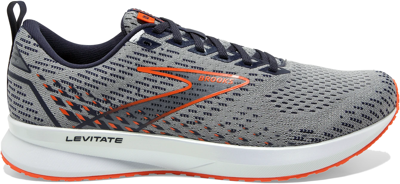 BROOKS Men's Levitate 5 (034 - Grey/Peacoat/Flame) 3 BROOKS Men's Levitate 5 (034 - Grey/Peacoat/Flame)