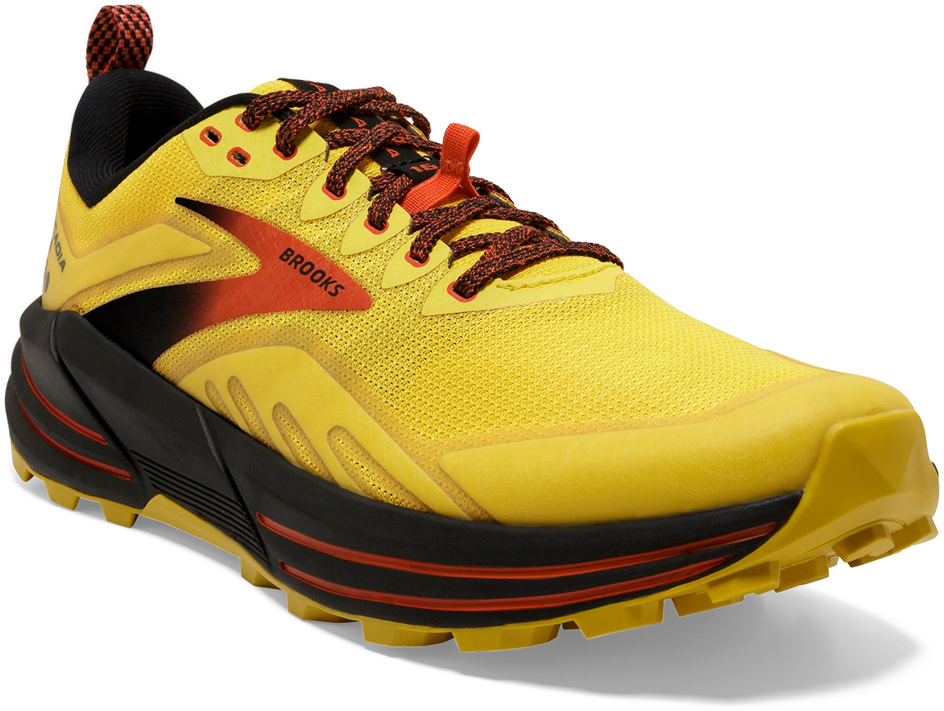 BROOKS Men's Cascadia 16 (745 - Yellow/Black/Grenadine) 5 BROOKS Men's Cascadia 16 (745 - Yellow/Black/Grenadine) - Image 3