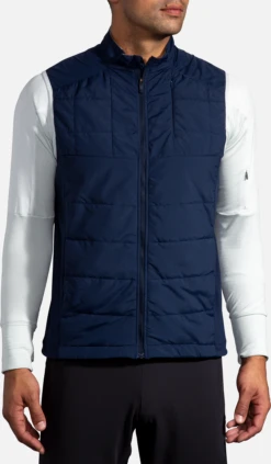 BROOKS Men’s Shield Hybrid Vest (439 - Navy/Icy Grey) -Brooks 11332BF7 B846 4B97 BBBA C8A19677C890