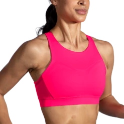 BROOKS Women's Drive 3 Pocket Run Bra (620 - Hyper Pink) -Brooks 1E9F71E1 F95D 488D AB6C A8AF4BF1FC96