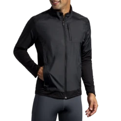 BROOKS Men’s Fusion Hybrid Jacket (001 - Black) -Brooks 211299 001 ma fusion hybrid jacket mens running jacket