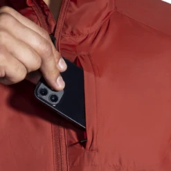 BROOKS Men’s Fusion Hybrid Jacket (681 - Copper/Run Raisin) -Brooks 211299 681 d1 fusion hybrid jacket mens running jacket