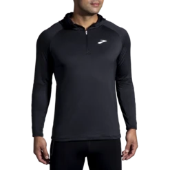 BROOKS Men's Notch Thermal Hoodie 2.0 (001 - Black) -Brooks 211402 001 mf notch thermal hoodie mens long sleeve running shirt