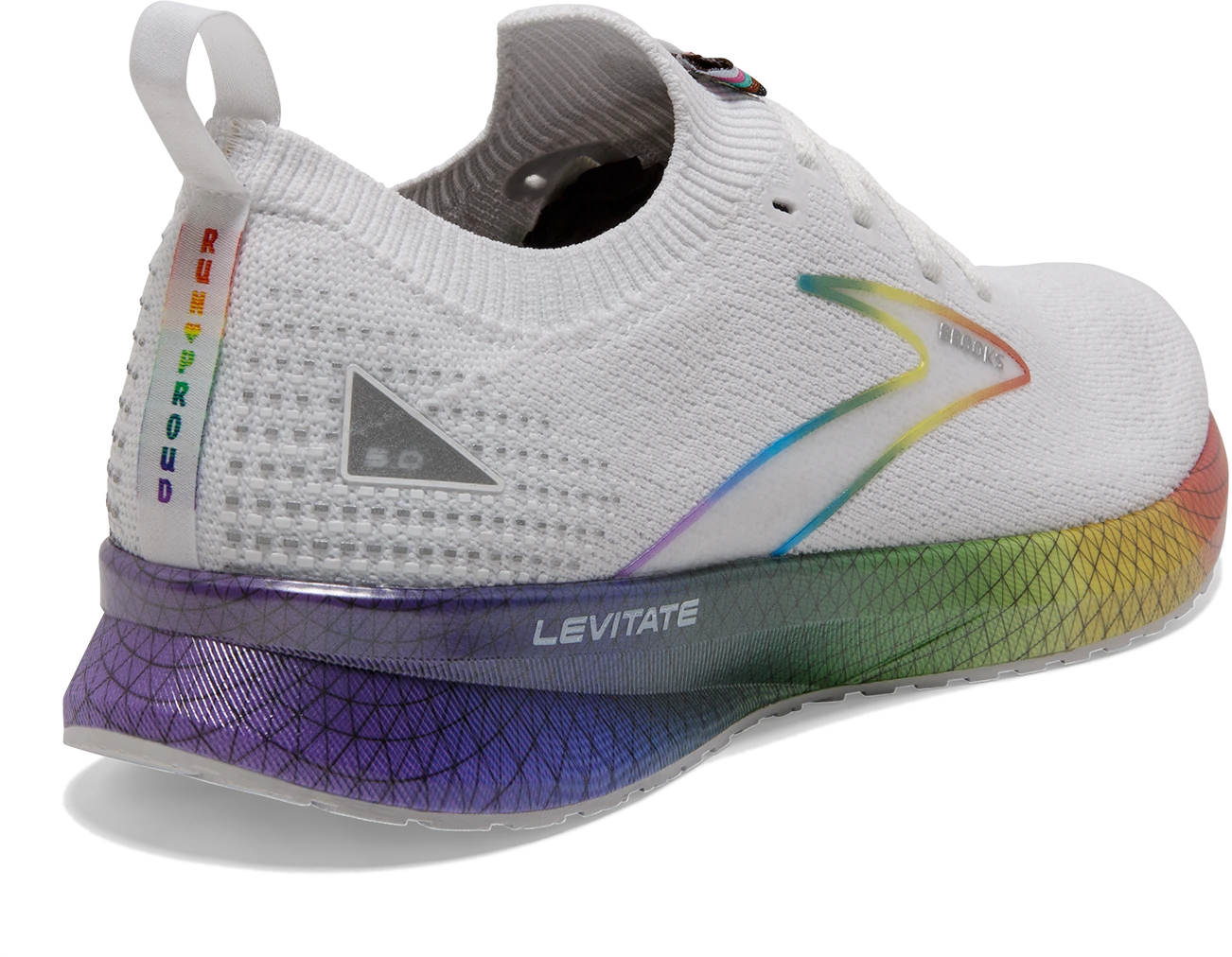 BROOKS Men’s "Love Moves" Levitate Stealthfit 5 (197 - White/Oyster/Multi) 6 BROOKS Men’s "Love Moves" Levitate Stealthfit 5 (197 - White/Oyster/Multi) - Image 4