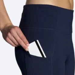BROOKS Women's Method 1/2 Crop Tight (451 - Navy) -Brooks 221477 451 d2 method half crop tight womens womens running tight