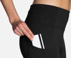 BROOKS Women's Method 1/2 Crop Tight (001 - Black) -Brooks 221477 001 D2 Method 12 Crop Tight