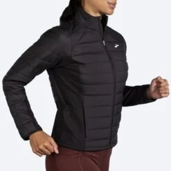 BROOKS Women's Shield Hybrid Jacket 2.0 (001 - Black) -Brooks 221557 001 mv shield hybrid jacket womens running jacket