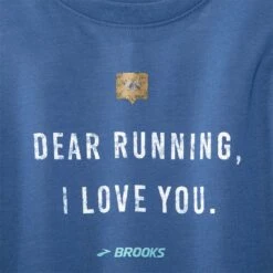 BROOKS Women's Distance Graphic Long Sleeve (406 - Blue Ash/Dear Running) -Brooks 221599 406 d1 distance graphic womens long sleeve running shirt