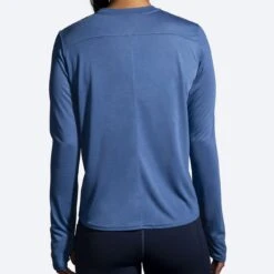 BROOKS Women's Distance Graphic Long Sleeve (406 - Blue Ash/Dear Running) -Brooks 221599 406 mb distance graphic womens long sleeve running shirt
