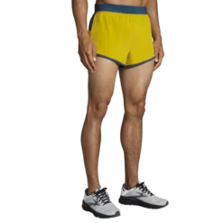 BROOKS Men's Sherpa 3" Split Short (351 - Golden Hour/Indigo Rush) -Brooks 23C745E2 02E4 421A 8762 B37C1C7F560D