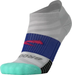 BROOKS Ghost Lite No Show Sock 2-Pack (612 - Pink/Salt & Light Grey/Salt) -Brooks 280496 612 D3 Ghost Lite No Show 2 Pack