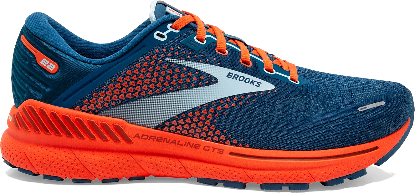BROOKS Men's Adrenaline GTS 22 (404 - Blue/Light Blue Orange) 3 BROOKS Men's Adrenaline GTS 22 (404 - Blue/Light Blue Orange)