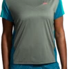 BROOKS Women's Sprint Free Short Sleeve 2.0 (367 - Dark Pebble/Lagoon/Nile Green)