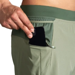 BROOKS Men's Sherpa 7" 2-in-1 Short (315 - Pebble/Dark Pebble) -Brooks 35F72747 1623 4EB6 9881 2014774FE304