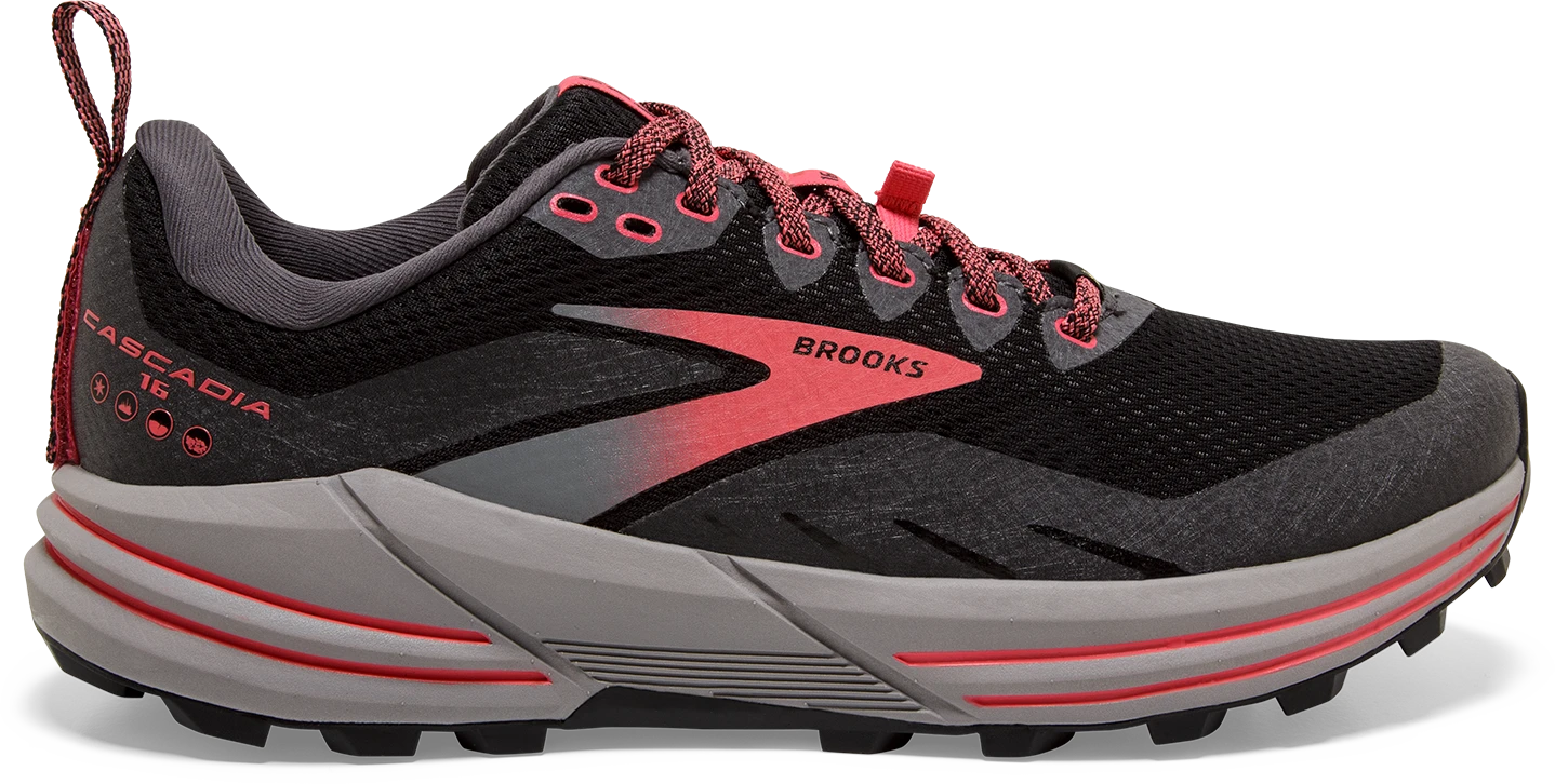 BROOKS Women's Cascadia 16 GTX (071 - Black/Blackened Pearl/Coral) 3 BROOKS Women's Cascadia 16 GTX (071 - Black/Blackened Pearl/Coral)