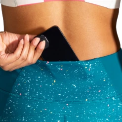 BROOKS Women's Method 8" Short Tight (486 - Lagoon Speckle Print/Lagoon) -Brooks 6FC94CC1 5B43 406C 9320 788633FC094D