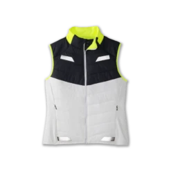 BROOKS Women's Run Visible Insulated Vest (134 - White/Asphalt/Nightlife)