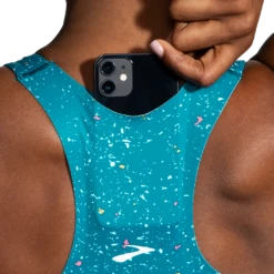 BROOKS Women's Drive 3 Pocket Run Bra (464 - Lagoon Speckle Print) -Brooks 7112031A C9B7 46A1 BC34 EB99B06F0151