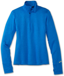 BROOKS Women's Dash 1/2 Zip (437 - Heather/Blue Bolt)