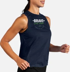 BROOKS Women’s Brave Like Gabe Distance Graphic Tank (451 - Navy) -Brooks 7F04CF45 6CE1 4722 BB34 A56027073147