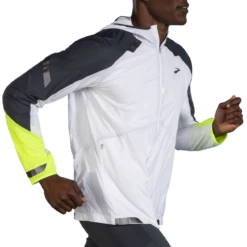 BROOKS Men’s Run Visible Convertible Jacket (134 - White/Asphalt/Nightlife) -Brooks 8BBF892E BF94 45DC AE31 8382FB9A1F1D