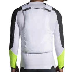 BROOKS Men’s Run Visible Convertible Jacket (134 - White/Asphalt/Nightlife) -Brooks 992546E9 1C34 4CE8 901C C639641BD259