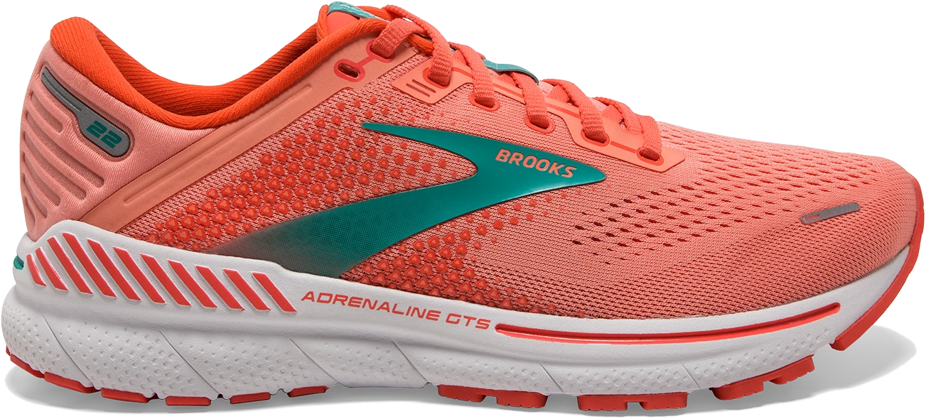 BROOKS Women’s Adrenaline GTS 22 (680 - Coral/Latigo Bay/White) 3 BROOKS Women’s Adrenaline GTS 22 (680 - Coral/Latigo Bay/White)