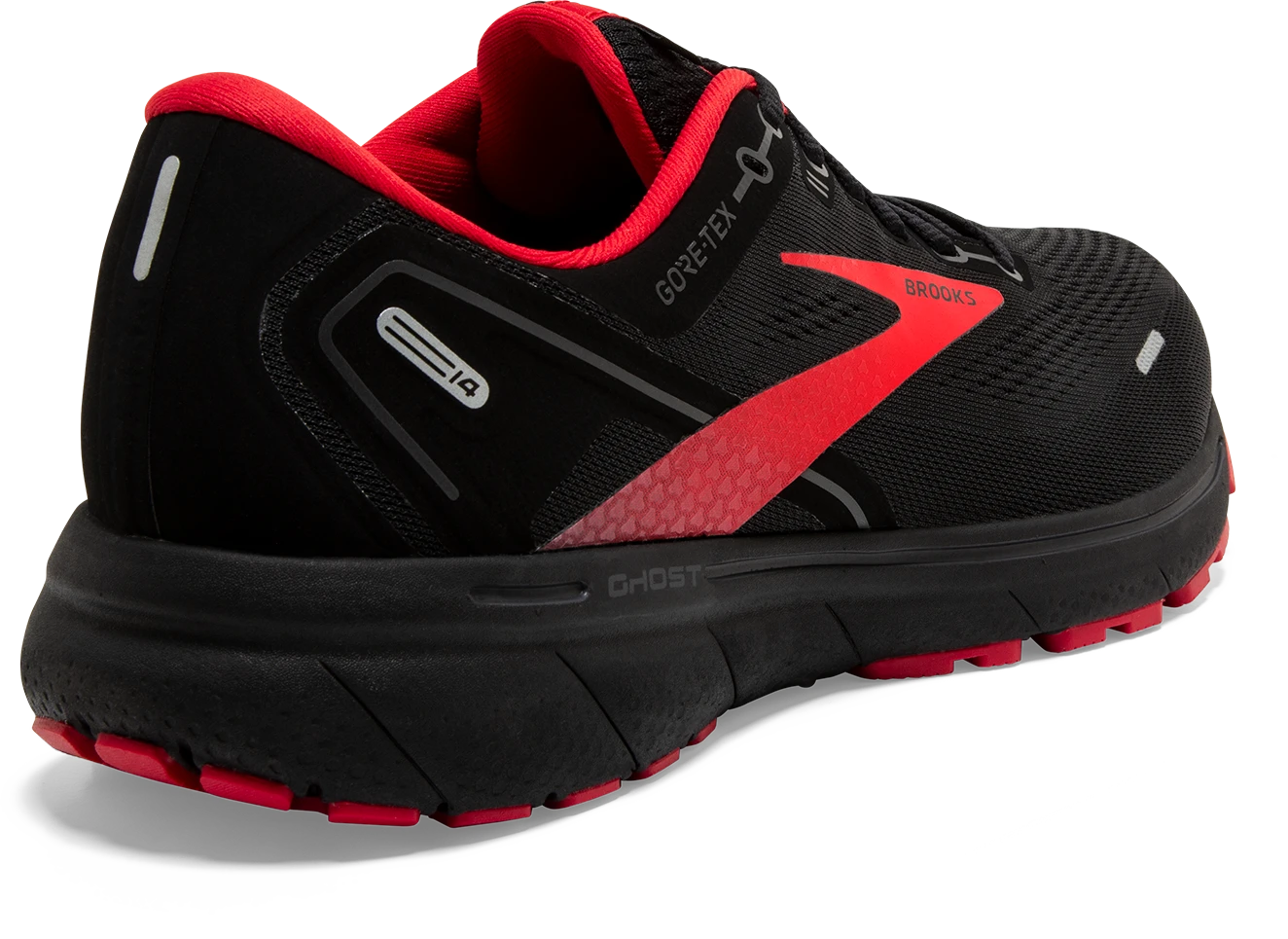 BROOKS Men's Ghost 14 GTX (004 - Black/Blackened Pearl/High Risk Red) 6 BROOKS Men's Ghost 14 GTX (004 - Black/Blackened Pearl/High Risk Red) - Image 4