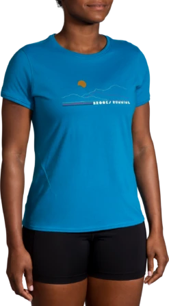 Women's Distance Short Sleeve 2.0 (487 - Pacific/Brooks Mountain Run)