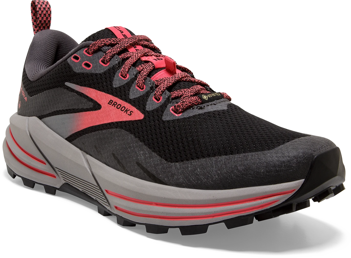 BROOKS Women's Cascadia 16 GTX (071 - Black/Blackened Pearl/Coral) 5 BROOKS Women's Cascadia 16 GTX (071 - Black/Blackened Pearl/Coral) - Image 3