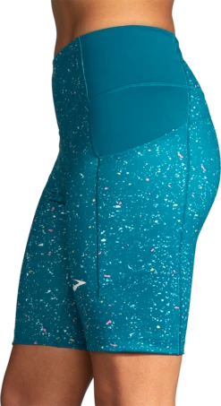 BROOKS Women's Method 8" Short Tight (486 - Lagoon Speckle Print/Lagoon) -Brooks B1C21730 CC19 4B9F B582 5A4940E9DB72