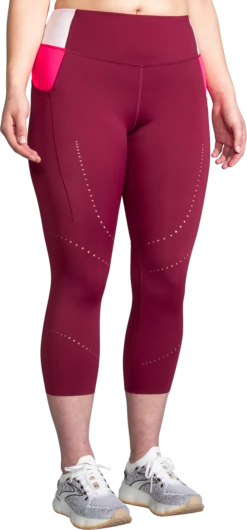 BROOKS Women's Method 3/4 Tight (633 - Razzmatazz/Quartz/Hyper Pink)