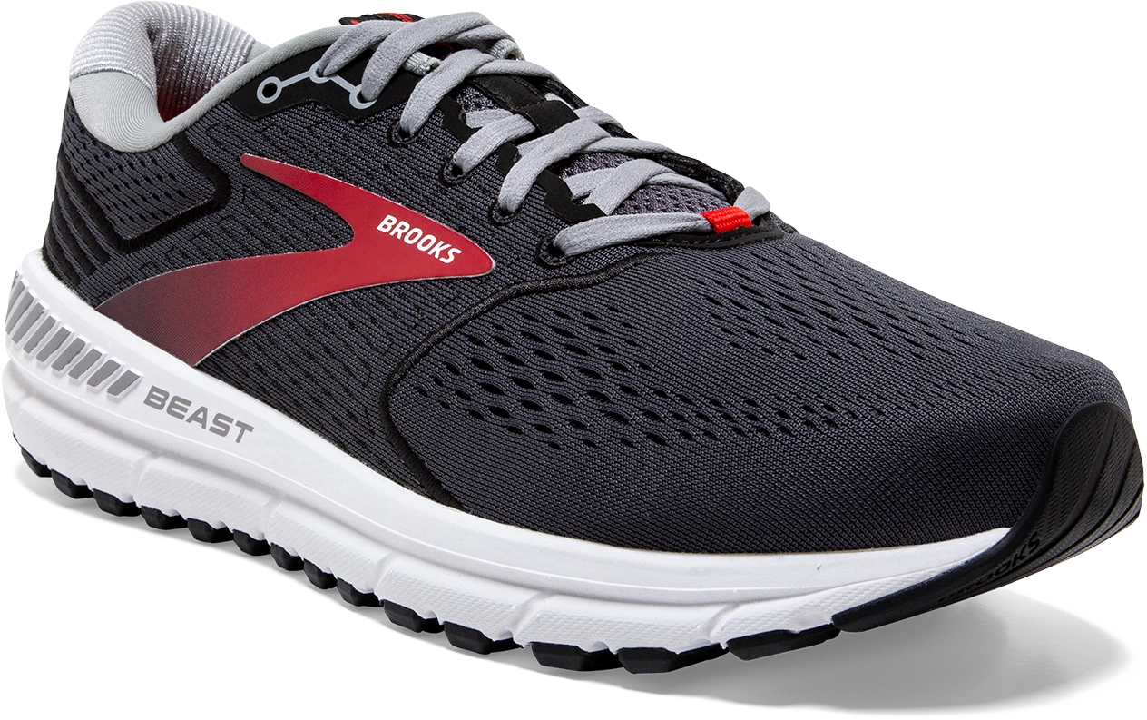BROOKS Men's Beast '20 (019 - Blackened Pearl/Black/Red) 5 BROOKS Men's Beast '20 (019 - Blackened Pearl/Black/Red) - Image 3