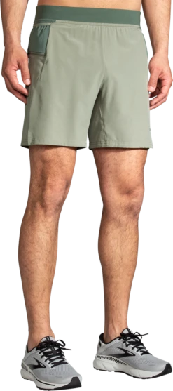 BROOKS Men's Sherpa 7" 2-in-1 Short (315 - Pebble/Dark Pebble) -Brooks D4D8D8EE 52E4 4F4B B81A 6771CC9D36BD