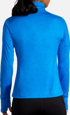 BROOKS Women's Dash 1/2 Zip (437 - Heather/Blue Bolt) -Brooks EB78D9CA B4C3 417B 9DCA 357D03957CC7