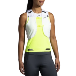 BROOKS Women's Run Visible Convertible Jacket (134 - White/Asphalt/Nightlife) -Brooks F54D216B 6AF5 4A3A BCBE B31D344E96F9