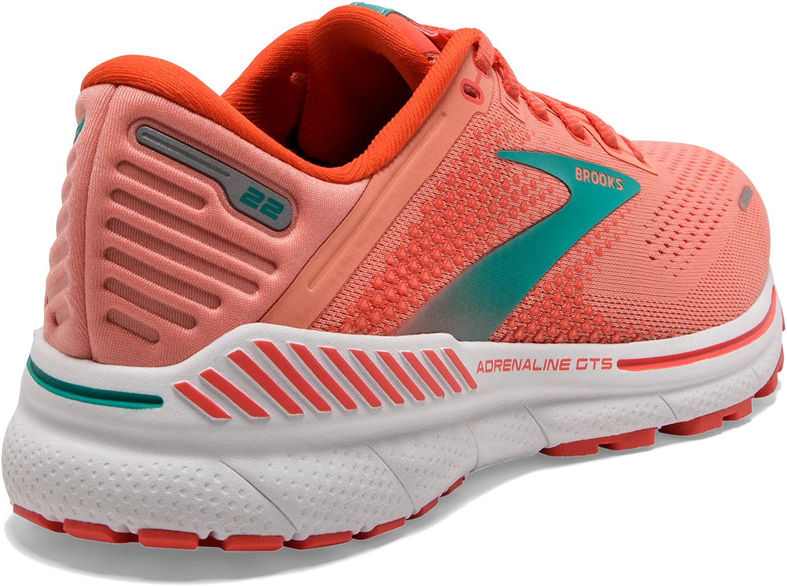 BROOKS Women’s Adrenaline GTS 22 (680 - Coral/Latigo Bay/White) 6 BROOKS Women’s Adrenaline GTS 22 (680 - Coral/Latigo Bay/White) - Image 4
